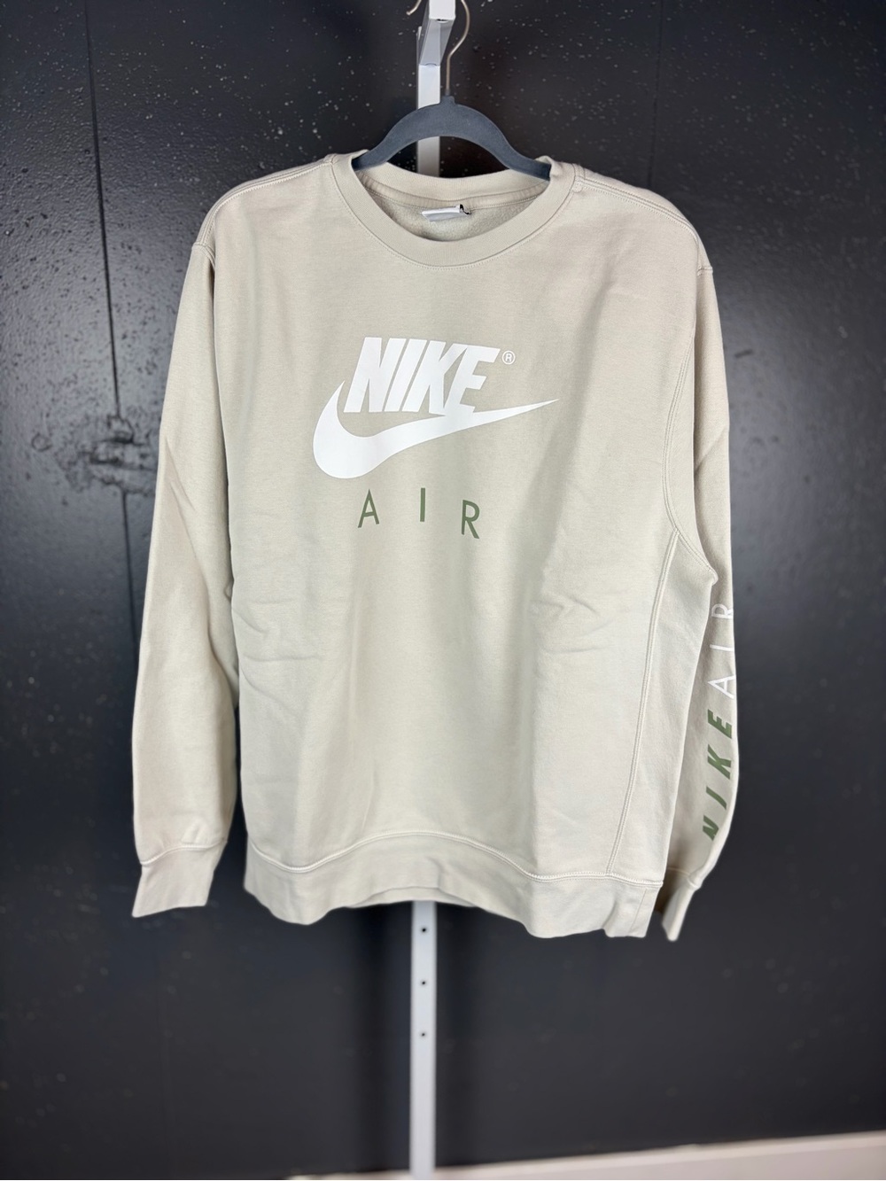 Nike Crewneck Sweatshirt in Light Beige with White Logo